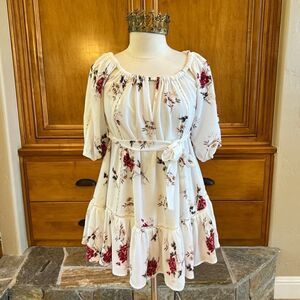 Morning Mist Floral Mini Dress Size 8 NWT